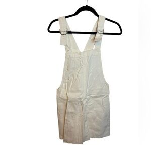 Nwt Topshop White Denim Overall Dress
